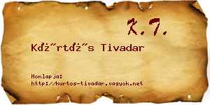 Kürtös Tivadar névjegykártya